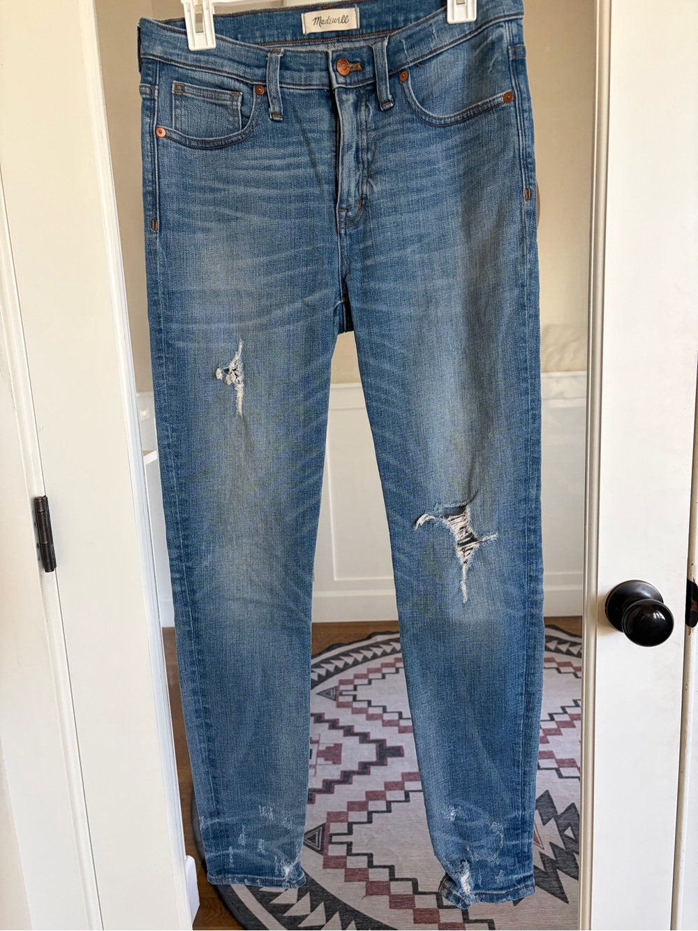 Madewell Distressed Light Blue Skinny Jeans